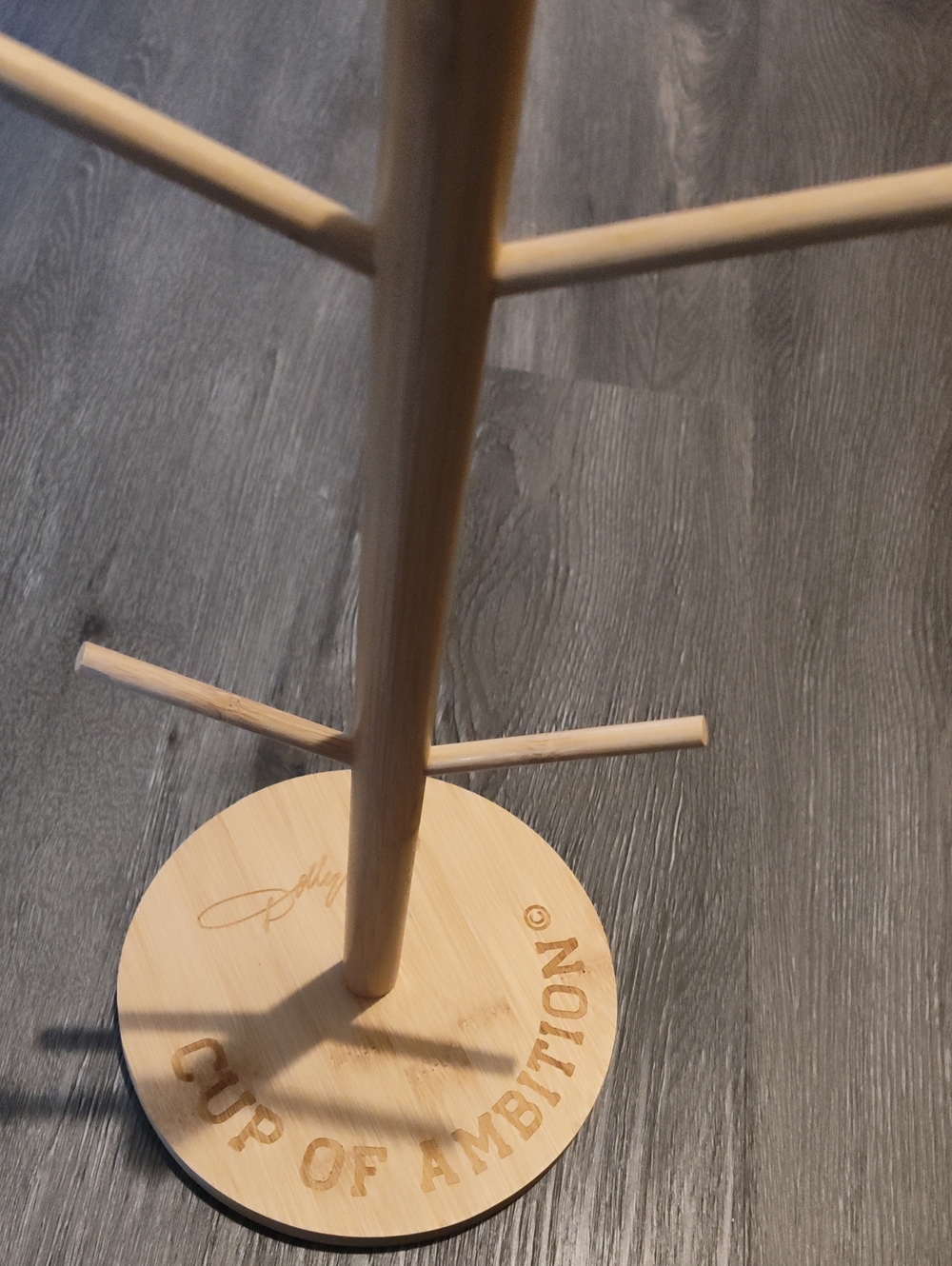 Cup Organizer Mug Tree Stand - Natural Bamboo